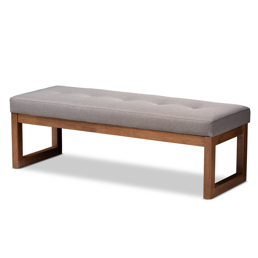 Baxton Studio - Caramay Bench in Grey - BBT5337-Grey-Bench view 1