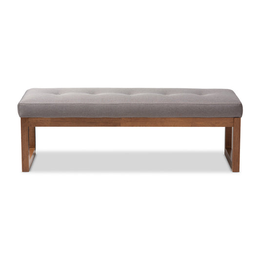 Baxton Studio - Caramay Bench in Grey - BBT5337-Grey-Bench view 2