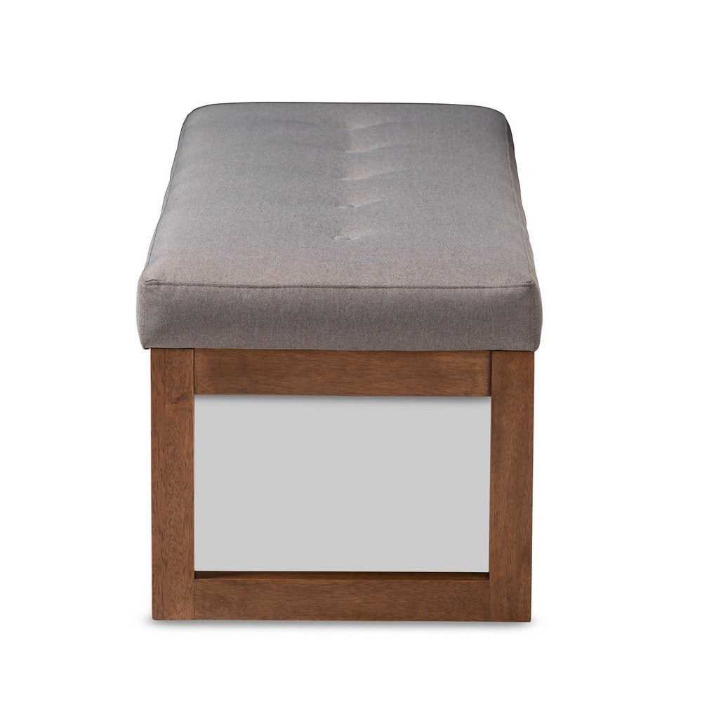Baxton Studio - Caramay Bench in Grey - BBT5337-Grey-Bench view 3