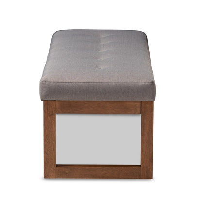 Baxton Studio - Caramay Bench in Grey - BBT5337-Grey-Bench view 3