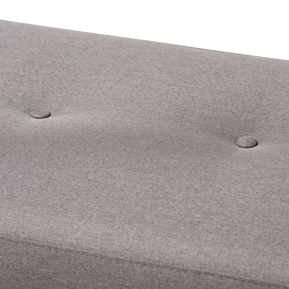 Baxton Studio - Caramay Bench in Grey - BBT5337-Grey-Bench view 4