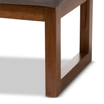 Baxton Studio - Caramay Bench in Grey - BBT5337-Grey-Bench view 5