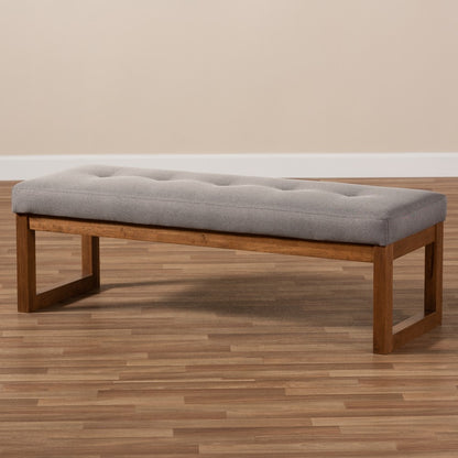 Baxton Studio - Caramay Bench in Grey - BBT5337-Grey-Bench view 7