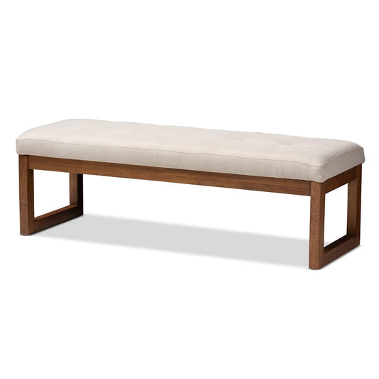 Baxton Studio - Caramay Bench in Light Beige - BBT5337-Light Beige-Bench view 1