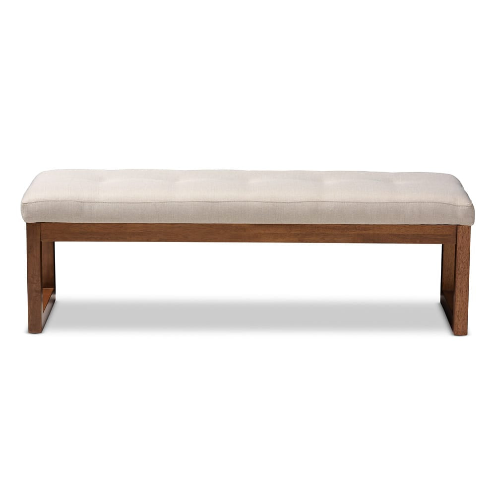 Baxton Studio - Caramay Bench in Light Beige - BBT5337-Light Beige-Bench view 2