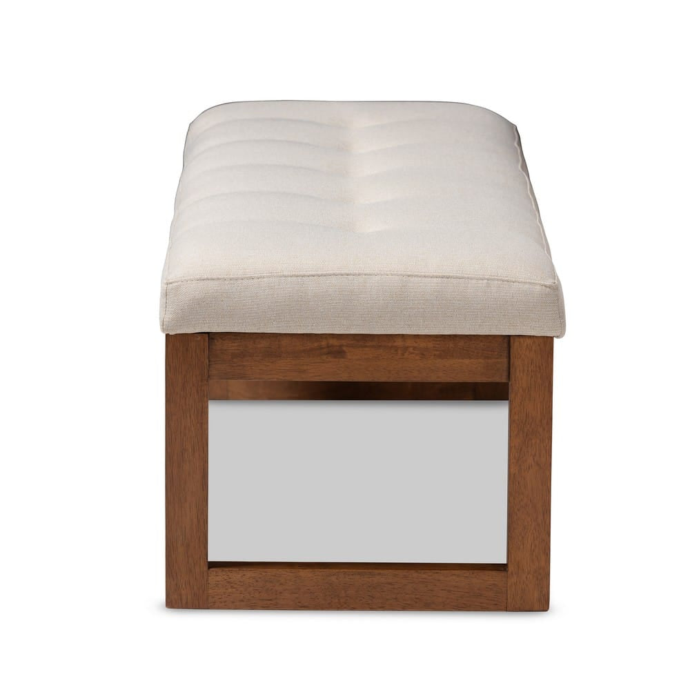Baxton Studio - Caramay Bench in Light Beige - BBT5337-Light Beige-Bench view 3