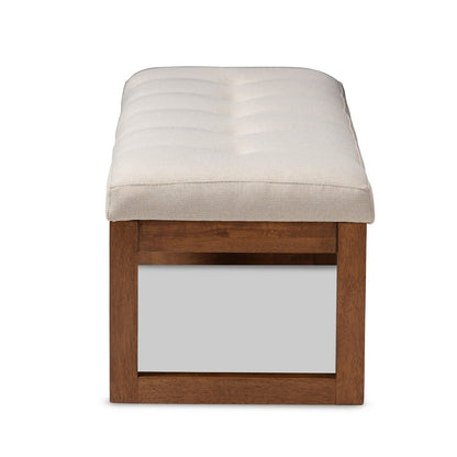 Baxton Studio - Caramay Bench in Light Beige - BBT5337-Light Beige-Bench view 3