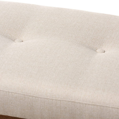 Baxton Studio - Caramay Bench in Light Beige - BBT5337-Light Beige-Bench view 4