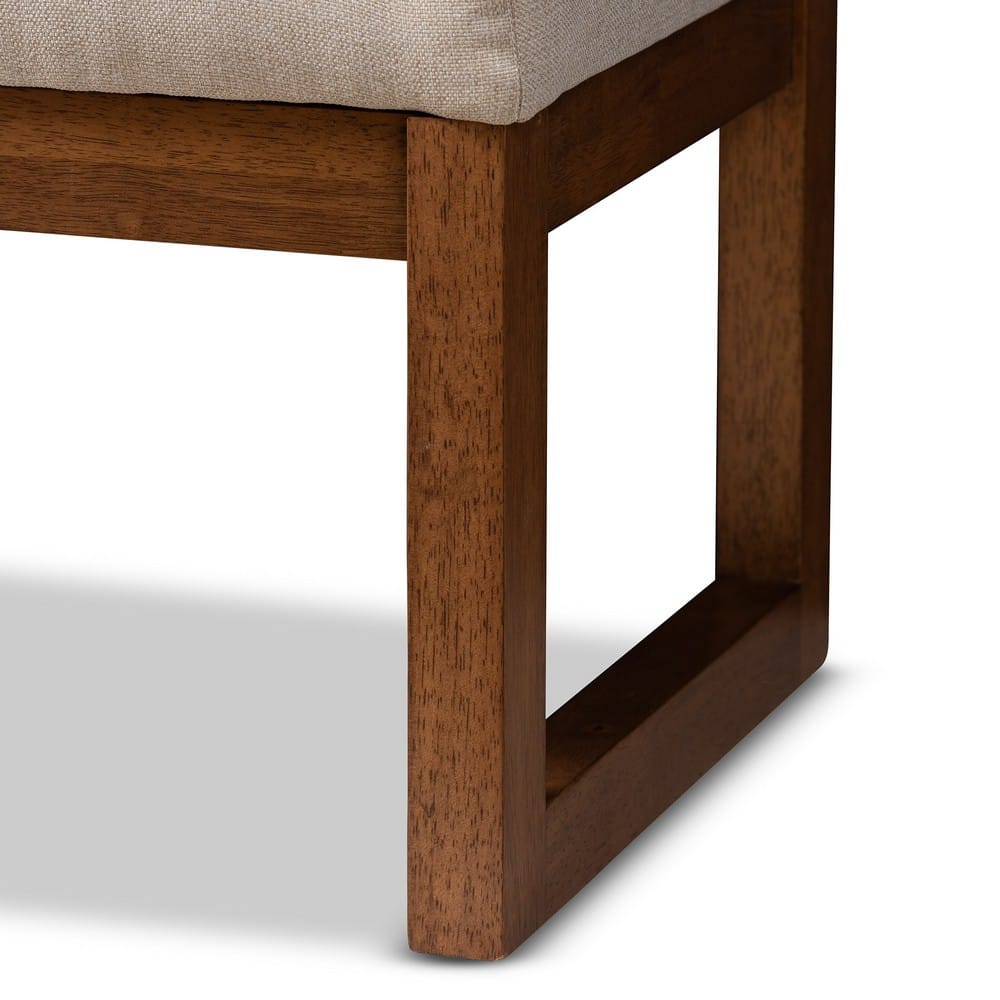Baxton Studio - Caramay Bench in Light Beige - BBT5337-Light Beige-Bench view 5