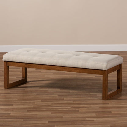 Baxton Studio - Caramay Bench in Light Beige - BBT5337-Light Beige-Bench view 7