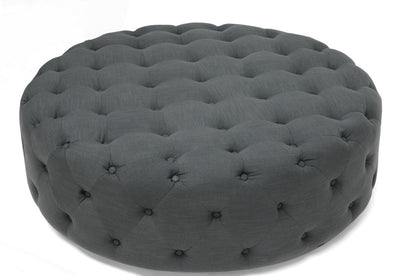 Baxton Studio - Cardiff Ottoman - 501-Gray-OTTO view 1