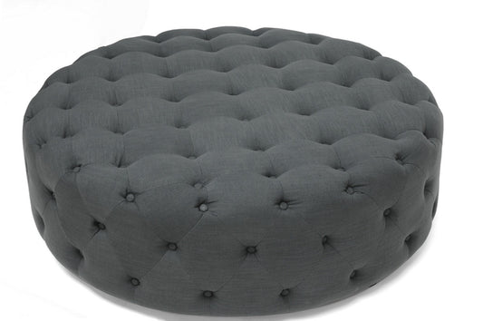 Baxton Studio - Cardiff Ottoman - 501-Gray-OTTO view 1