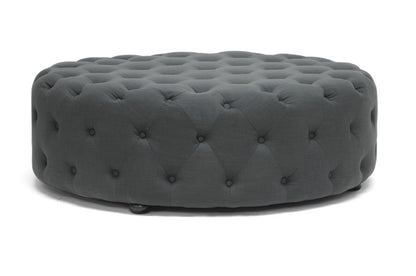 Baxton Studio - Cardiff Ottoman - 501-Gray-OTTO view 3