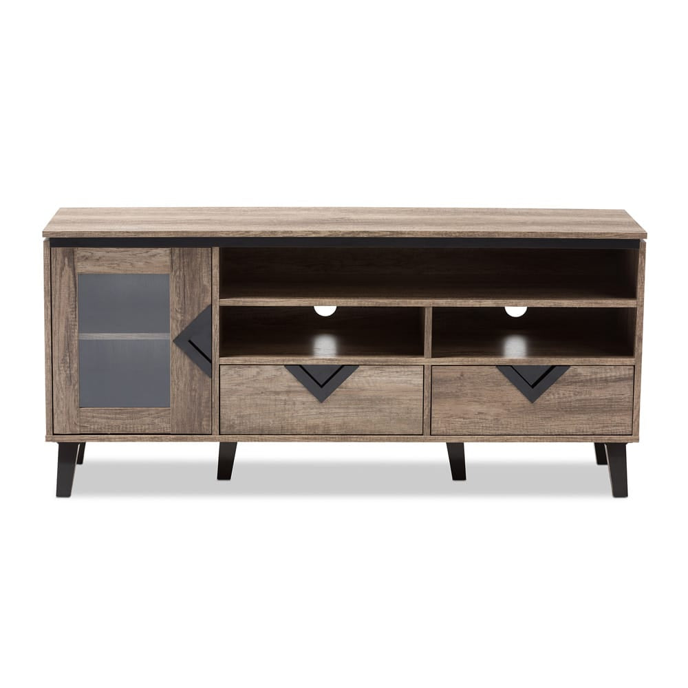Baxton Studio - Cardiff TV Stand in Light Brown - W-1512 view 3