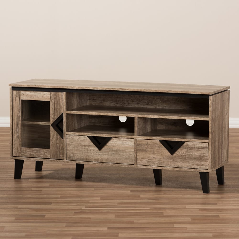 Baxton Studio - Cardiff TV Stand in Light Brown - W-1512 view 6