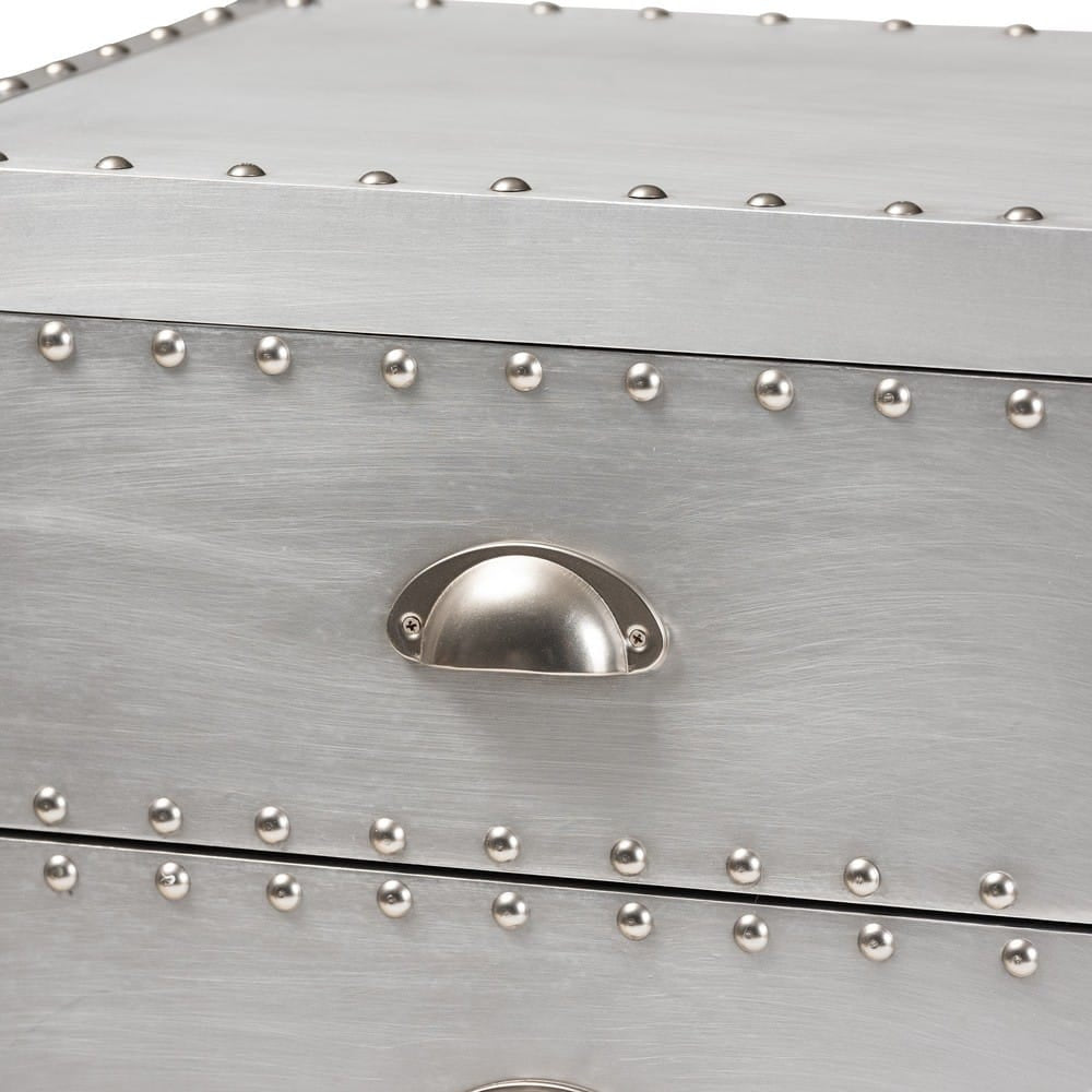 Baxton Studio - Carel Chest in Silver - LD18B054-Silver-5DW-Cabinet view 5