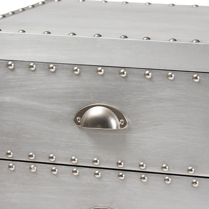 Baxton Studio - Carel Chest in Silver - LD18B054-Silver-5DW-Cabinet view 5