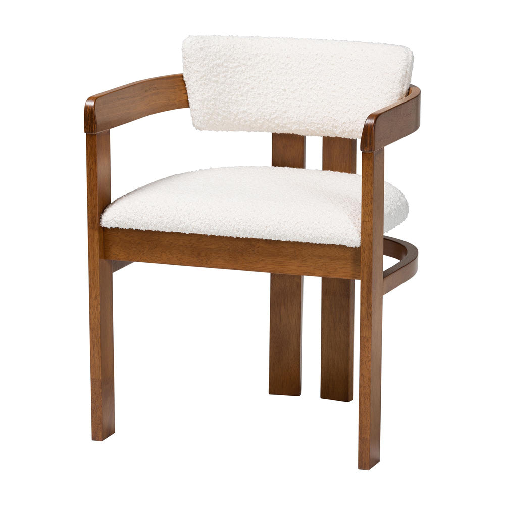 Baxton Studio - Carice Dining Chair in Cream/Walnut Brown - BBT5539-Walnut/Cream-DC view 1