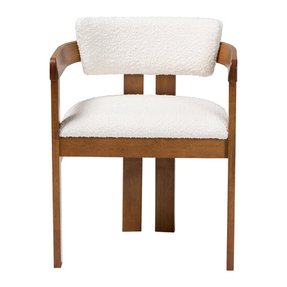 Baxton Studio - Carice Dining Chair in Cream/Walnut Brown - BBT5539-Walnut/Cream-DC view 2