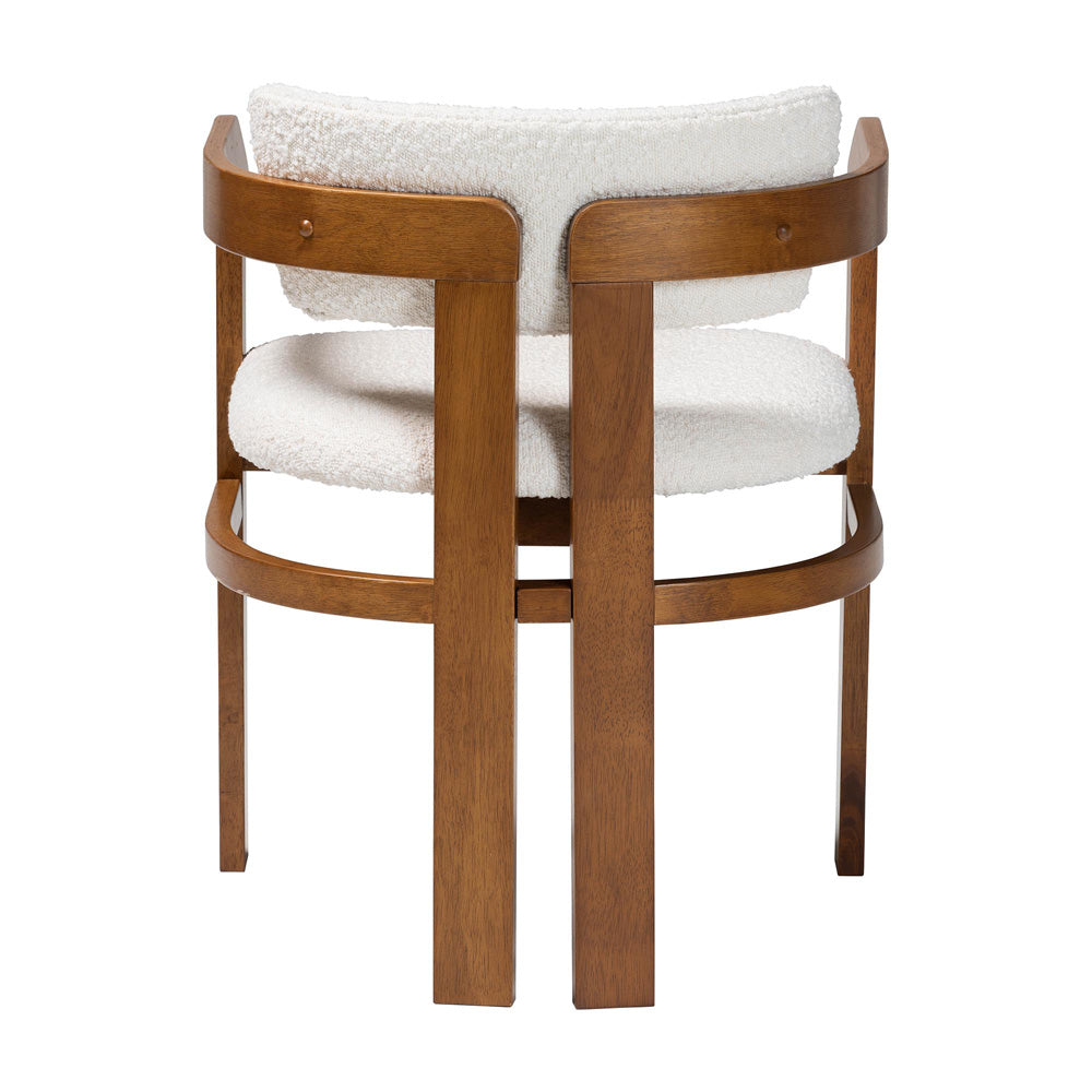 Baxton Studio - Carice Dining Chair in Cream/Walnut Brown - BBT5539-Walnut/Cream-DC view 4