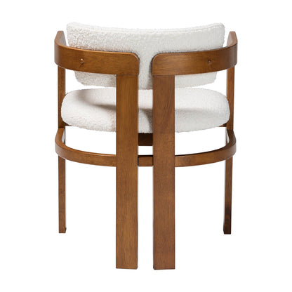 Baxton Studio - Carice Dining Chair in Cream/Walnut Brown - BBT5539-Walnut/Cream-DC view 4