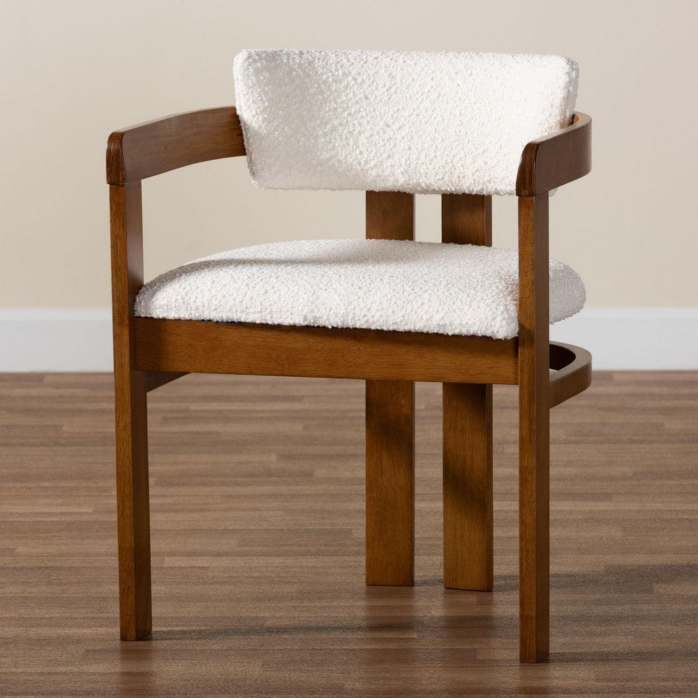 Baxton Studio - Carice Dining Chair in Cream/Walnut Brown - BBT5539-Walnut/Cream-DC view 9