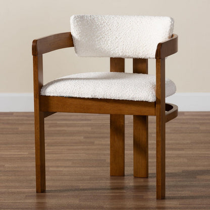 Baxton Studio - Carice Dining Chair in Cream/Walnut Brown - BBT5539-Walnut/Cream-DC view 9
