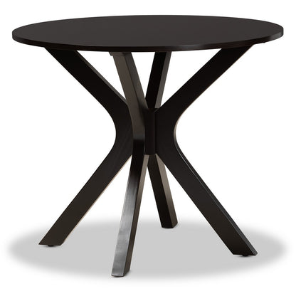 Baxton Studio - Carlin Dining Set in Grey/Dark Brown - Carlin-Grey/Dark Brown-5PC Dining Set view 3