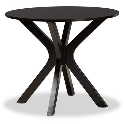 Baxton Studio - Carlin Dining Set in Sand/Dark Brown - Carlin-Sand/Dark Brown-5PC Dining Set view 3