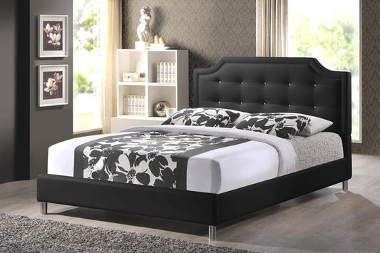 Baxton Studio - Carlotta Queen Size Bed - BBT6376-Black-Queen view 1