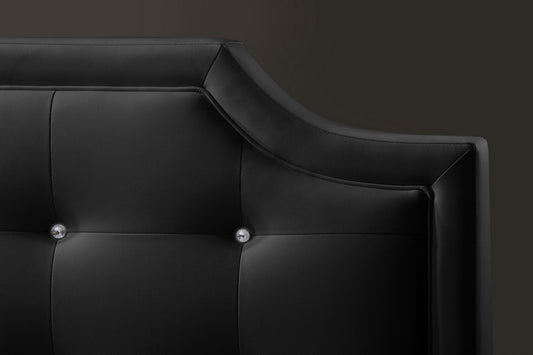 Baxton Studio - Carlotta Queen Size Bed - BBT6376-Black-Queen view 2