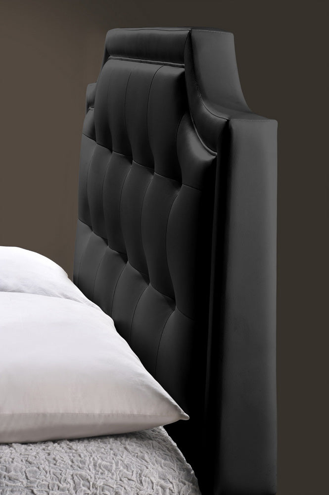 Baxton Studio - Carlotta Queen Size Bed - BBT6376-Black-Queen view 4