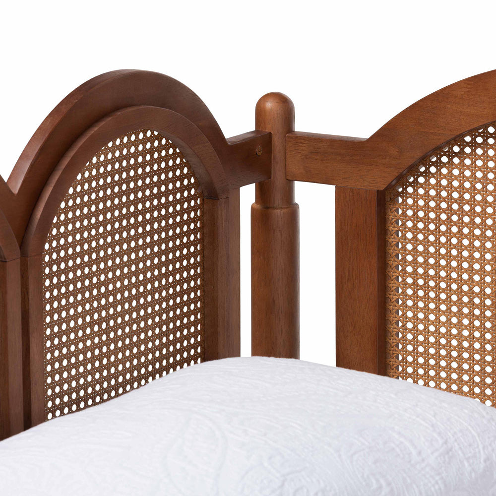 Baxton Studio - Carmiya Twin Size Daybed in Walnut Brown/Light Brown - MG0211-Walnut Rattan-Daybed-Twin view 4