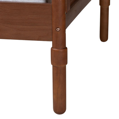 Baxton Studio - Carmiya Twin Size Daybed in Walnut Brown/Light Brown - MG0211-Walnut Rattan-Daybed-Twin view 5