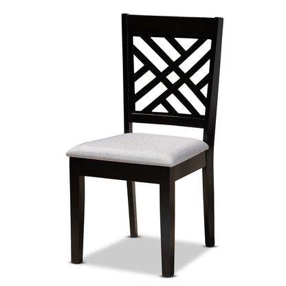 Baxton Studio - Caron Dining Set in Grey/Espresso - RH317C-Grey/Dark Brown-7PC Dining Set view 2
