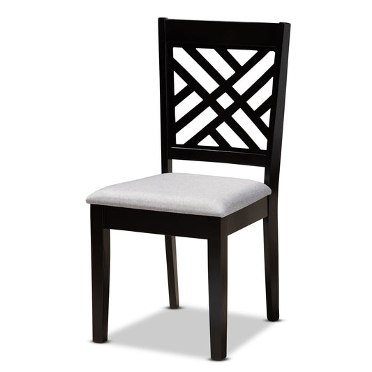 Baxton Studio - Caron Dining Set in Grey/Espresso - RH317C-Grey/Dark Brown-7PC Dining Set view 2
