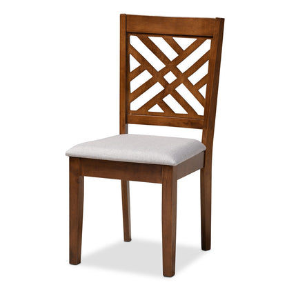 Baxton Studio - Caron Dining Set in Grey/Walnut - RH317C-Grey/Walnut-5PC Dining Set view 3