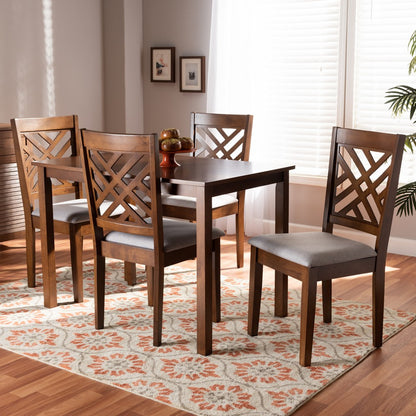 Baxton Studio - Caron Dining Set in Grey/Walnut - RH317C-Grey/Walnut-5PC Dining Set view 7