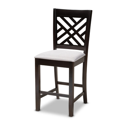 Baxton Studio - Caron Pub Set in Gray/Espresso - RH317P-Grey/Dark Brown-5PC Pub Set view 2