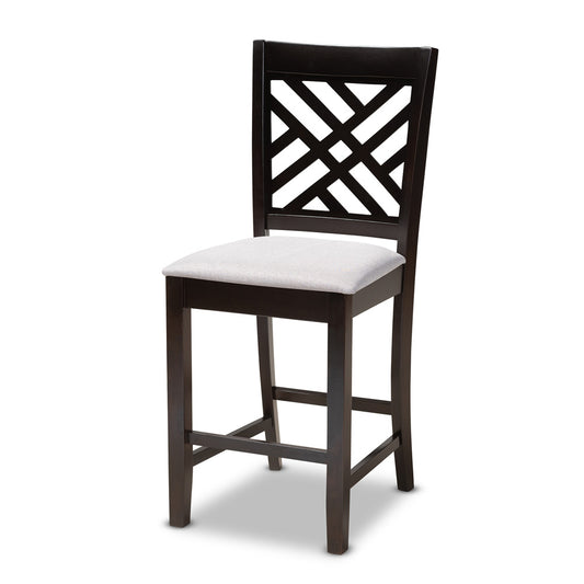 Baxton Studio - Caron Pub Set in Gray/Espresso - RH317P-Grey/Dark Brown-5PC Pub Set view 2