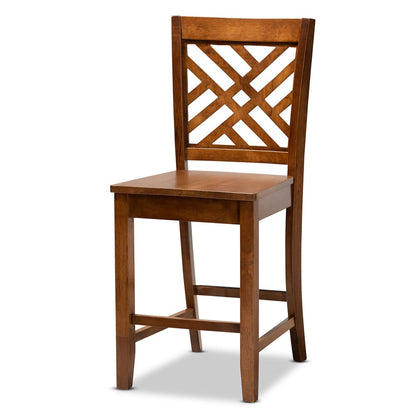 Baxton Studio - Caron Pub Set in Walnut Brown - RH317P-Walnut-5PC Pub Set view 2