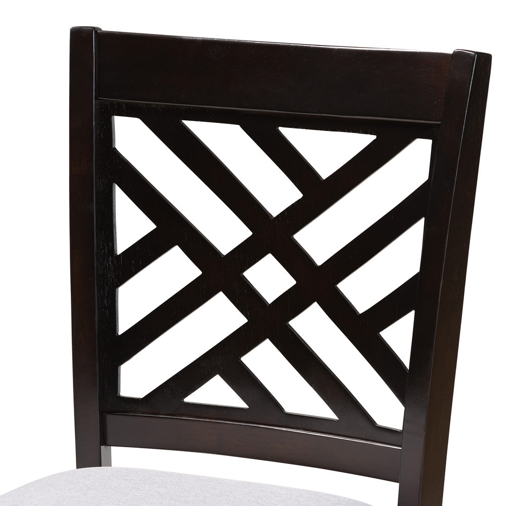 Baxton Studio - Caron Set of 2 Counter Stools in Gray/Espresso - RH317P-Grey/Dark Brown-PC view 4