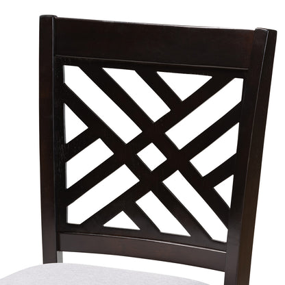 Baxton Studio - Caron Set of 2 Counter Stools in Gray/Espresso - RH317P-Grey/Dark Brown-PC view 4