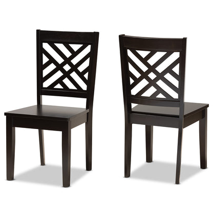 Baxton Studio - Caron Set of 2 Dining Chairs in Dark Brown - RH317C-Dark Brown Wood Flat Seat-DC-2PK view 1