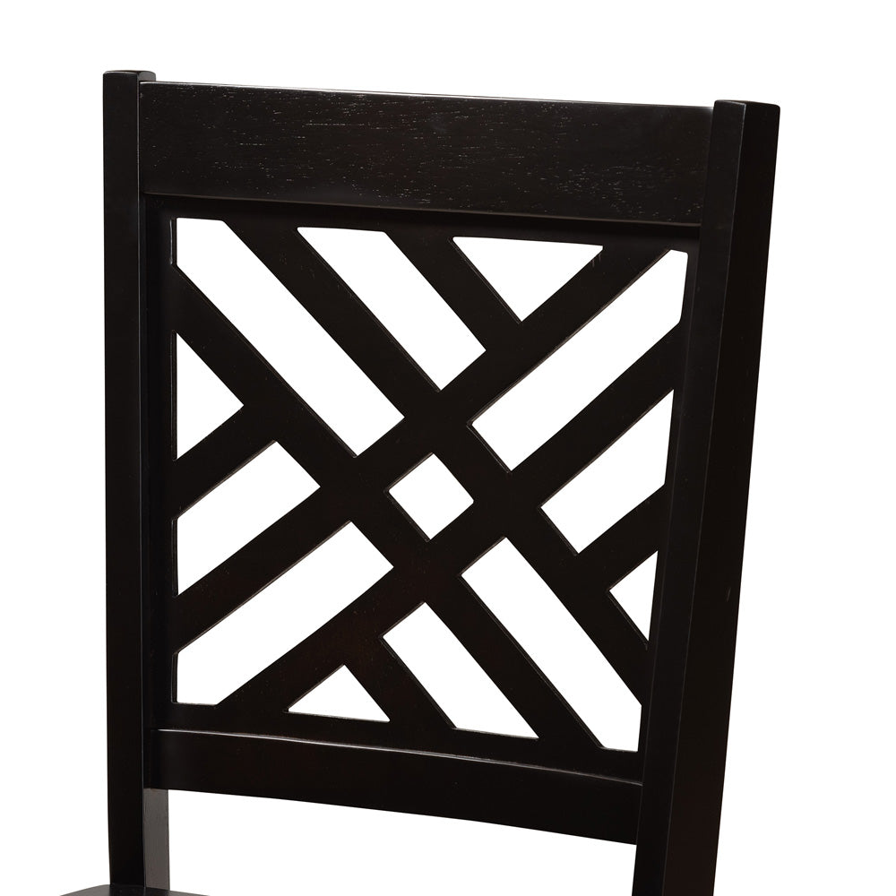 Baxton Studio - Caron Set of 2 Dining Chairs in Dark Brown - RH317C-Dark Brown Wood Flat Seat-DC-2PK view 4