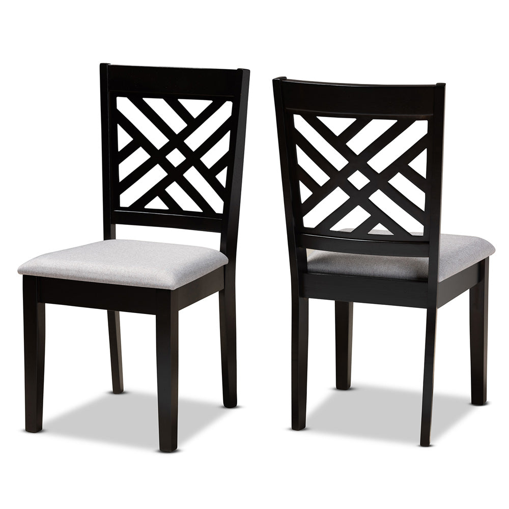 Baxton Studio - Caron Set of 2 Dining Chairs in Grey/Espresso - RH317C-Grey/Dark Brown-DC-2PK view 1