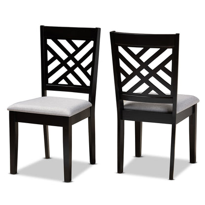 Baxton Studio - Caron Set of 2 Dining Chairs in Grey/Espresso - RH317C-Grey/Dark Brown-DC-2PK view 1