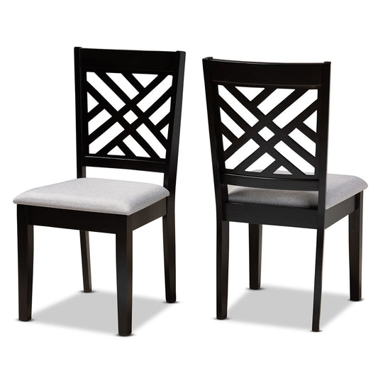 Baxton Studio - Caron Set of 2 Dining Chairs in Grey/Espresso - RH317C-Grey/Dark Brown-DC-2PK view 1