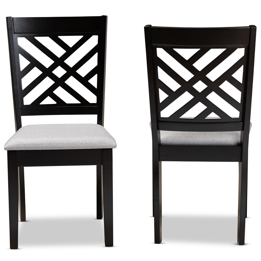 Baxton Studio - Caron Set of 2 Dining Chairs in Grey/Espresso - RH317C-Grey/Dark Brown-DC-2PK view 2