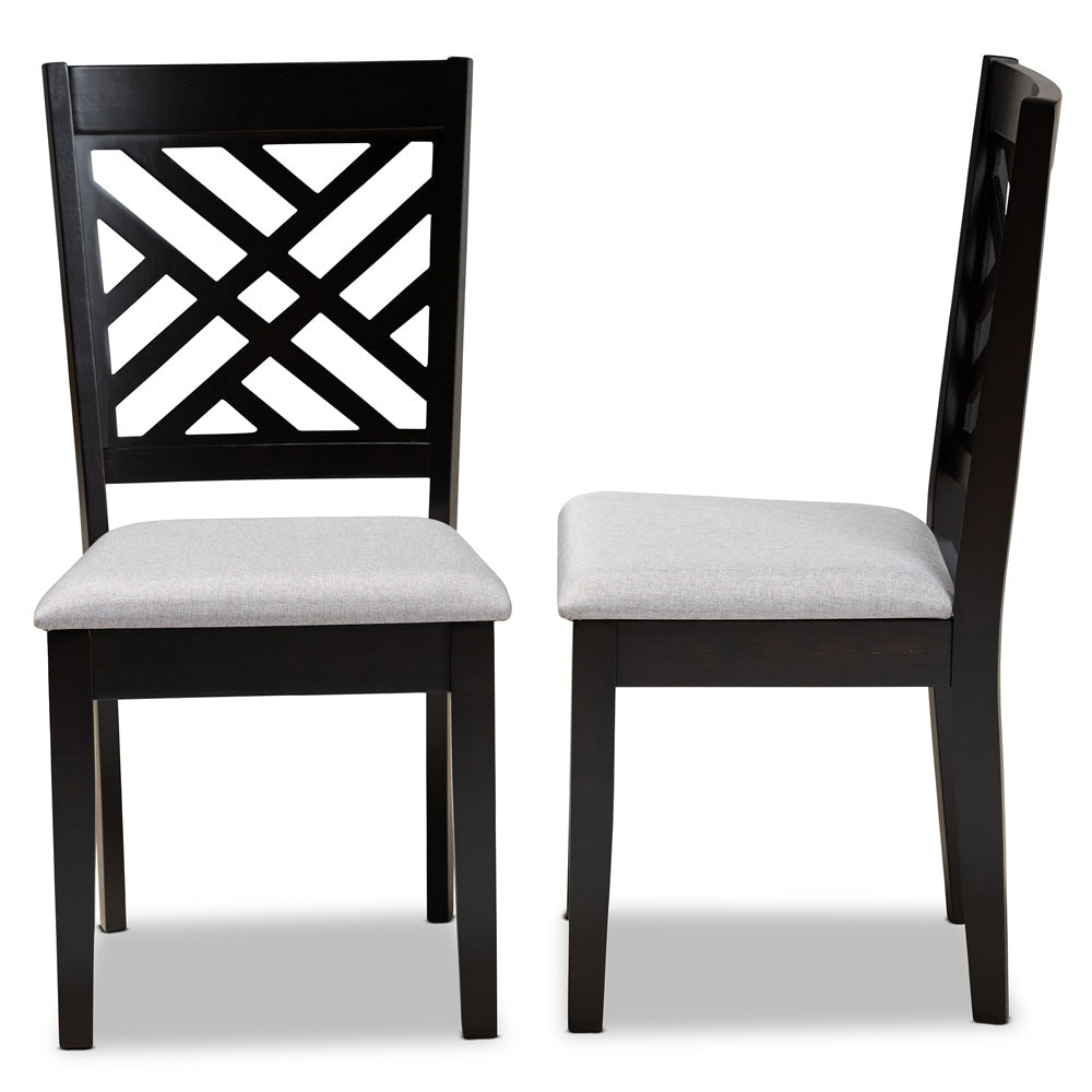 Baxton Studio - Caron Set of 2 Dining Chairs in Grey/Espresso - RH317C-Grey/Dark Brown-DC-2PK view 3